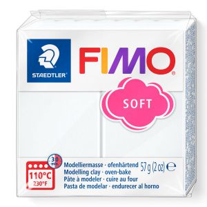 Kostka FIMO soft 57g, biały, masa termoutwardzalna
