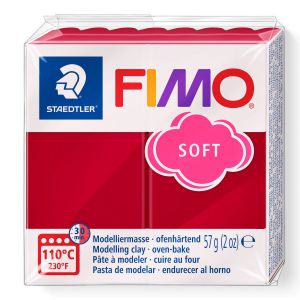 Kostka FIMO soft 57g, karminowy, masa termoutwardzalna