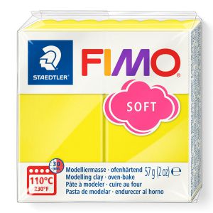 Kostka FIMO soft 57g, cytrynowy, masa termoutwardzalna