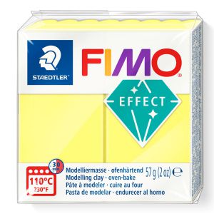 Kostka FIMO effect 57g, żółty przeźroczysty, masa termoutwardzalna