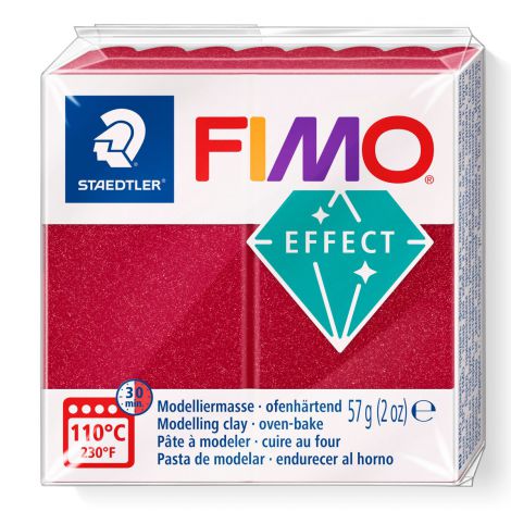 Kostka FIMO effect 57g, czewony mataliczny, masa termoutwardzalna
