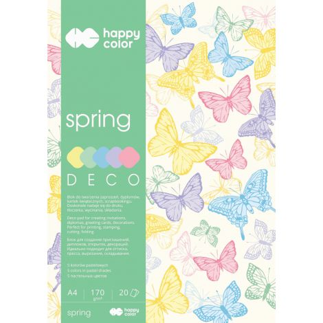 Blok Happy Color Deco Spring A4/20/170g 5 kolorów - 2