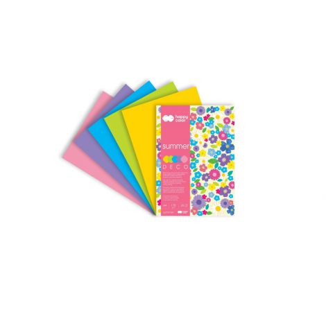 Blok Happy Color Deco Summer A4/20/170g  5 kolorów