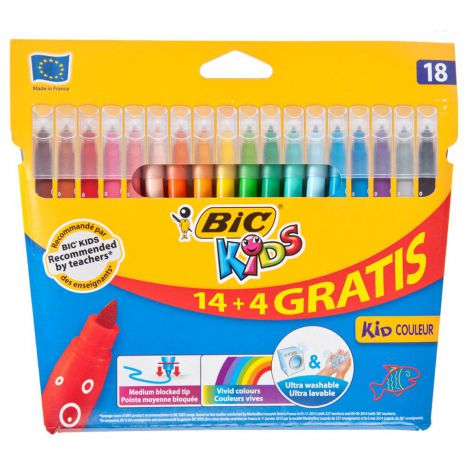Pisaki Bic Kid Couleur, 18 kolorów
