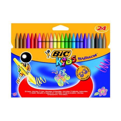 Kredki Świecowe Bic Kids Plastidecor 24 Kolory