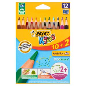 Kredki ołówkowe Bic Kids Evolution Triangle, 12 kolorów