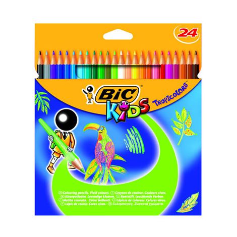 Kredki ołówkowe Bic Kids Tropicolors, 24 kolory