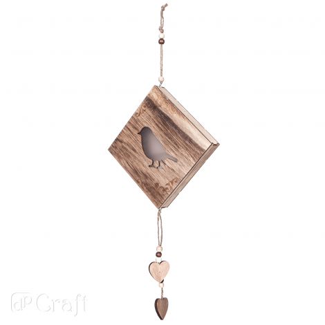 Dekoracja drewniana dpCraft Ptaszek Led, 20x20cm
