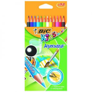 Kredki ołówkowe Bic Kids Aquacouleur, 12 kolorów