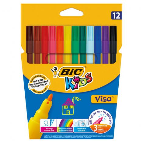 Pisaki Bic Kids Visa, 12 kolorów