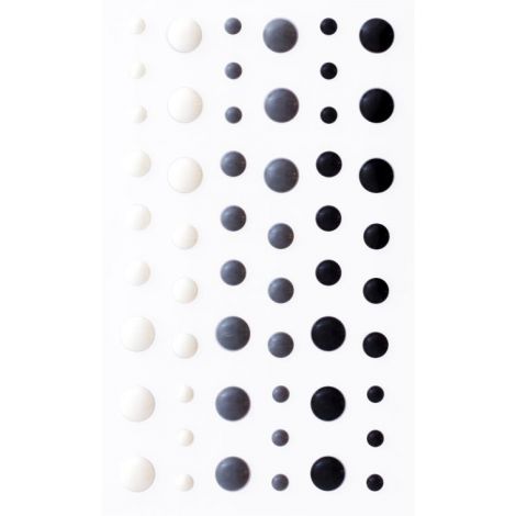 Kropki samoprzylepne Argo Emaliowane 4-7mm, 54szt, Czarne