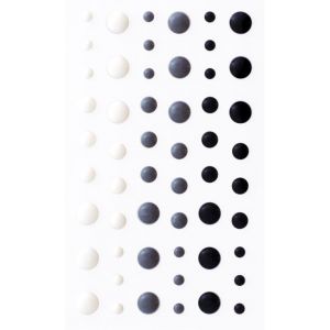 Kropki samoprzylepne Argo Emaliowane 4-7mm, 54szt, Czarne
