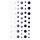 Kropki samoprzylepne Argo Emaliowane 4-7mm, 54szt, Czarne