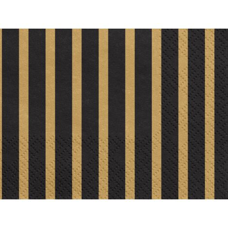 Serwetki Paski, złote, 16,5 x 16,5 cm, 20 sztuk - 2