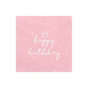 Serwetki Happy Birthday, 16,5 x 16,5 cm, 20 sztuk