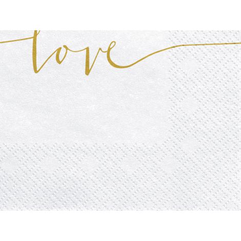 Serwetki Love, złoty, 16,5 x 16,5 cm, 20 sztuk - 2