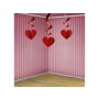 Świderki PartyDeco Serca Czerwone, 60cm, 3szt - 3
