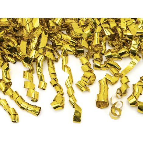 Tuba z serpentynami PartyDeco, złota, 40cm - 3