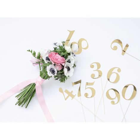 Numery na stół, złoty, 25,5-26,5cm, 11 sztuk - 7