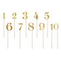 Numery na stół, złoty, 25,5-26,5cm, 11 sztuk - 2