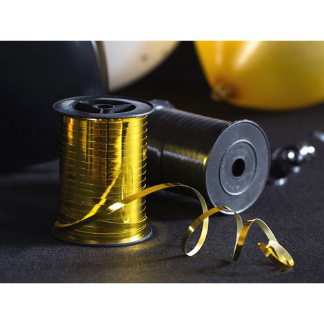 Wstążka plastikowa, złota, 5mm/225m - 3