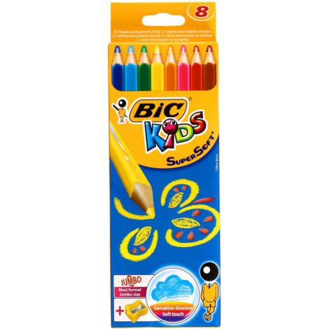 Kredki ołówkowe Bic Kids Jumbo Super Soft, 8 kolorów
