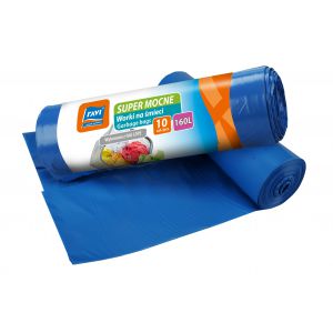 Worki na śmieci Ravi 160l 100x130cm/10szt LDPE, Niebieskie