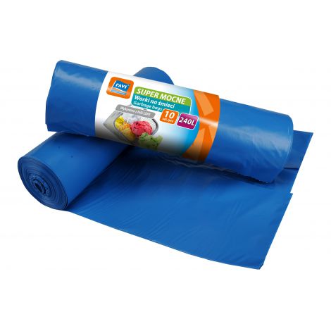 Worki na śmieci Ravi 240l 120x150cm/10szt LDPE, Niebieskie