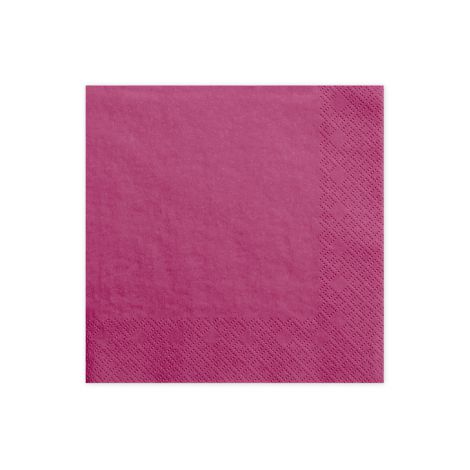 Serwetki trójwarstwowe, ciemnoróżowe, 16,5 x 16,5 cm, 20 sztuk