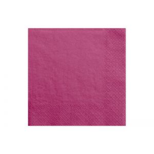 Serwetki trójwarstwowe, ciemnoróżowe, 16,5 x 16,5 cm, 20 sztuk