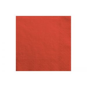 Serwetki trójwarstwowe, czerwone, 16,5 x 16,5 cm, 20 sztuk