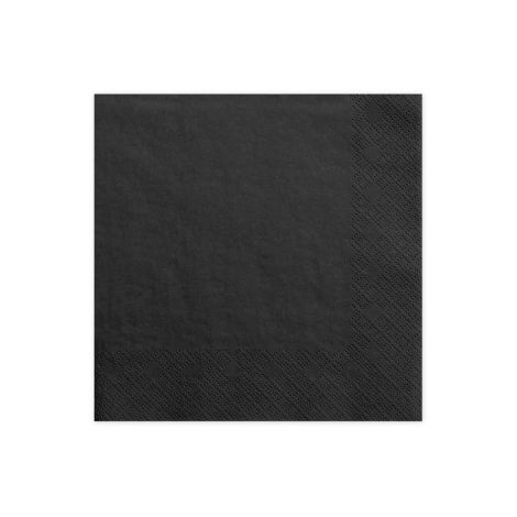 Serwetki trójwarstwowe, czarne, 16,5 x 16,5 cm, 20 sztuk
