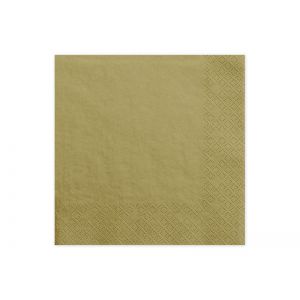 Serwetki trójwarstwowe, złote, 16,5 x 16,5 cm, 20 sztuk