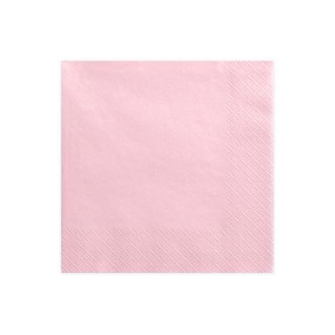 Serwetki trójwarstwowe, jasnoróżowe, 16,5 x 16,5 cm, 20 sztuk