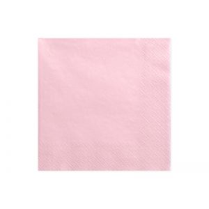 Serwetki trójwarstwowe, jasnoróżowe, 16,5 x 16,5 cm, 20 sztuk