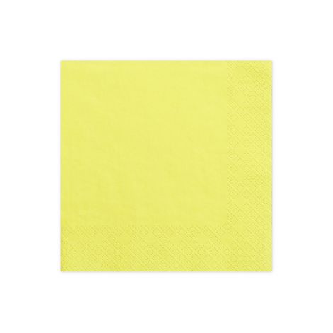 Serwetki trójwarstwowe, żółty, 16,5 x 16,5 cm, 20 sztuk