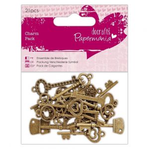 Zawieszka Charms metalowy Papermania Klucze, 1szt