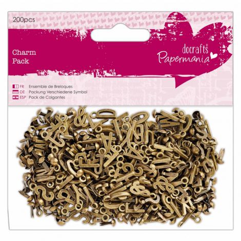 Zawieszka Charms metalowy Papermania Alfabet, 1szt