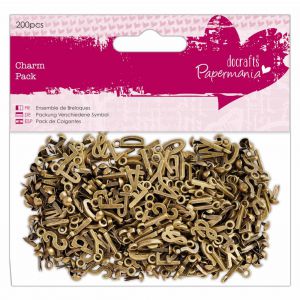 Zawieszka Charms metalowy Papermania Alfabet, 1szt