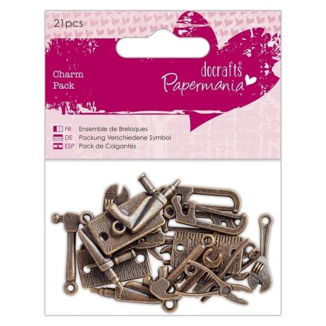 Zawieszka Charms metalowy Papermania Narzędzia, Wiertarka, 1szt