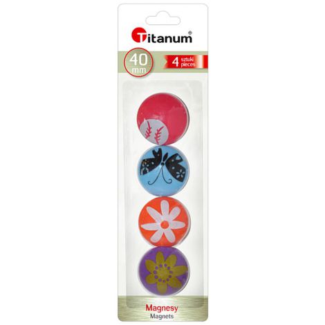 Magnesy Titanum 4szt, Wzory 4cm