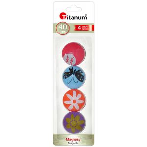 Magnesy Titanum 4szt, Wzory 4cm