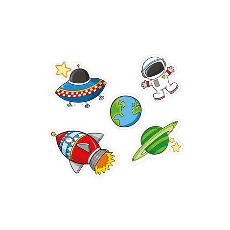 Naklejki z pianki dpCraft Nadruk Kosmos, 9szt