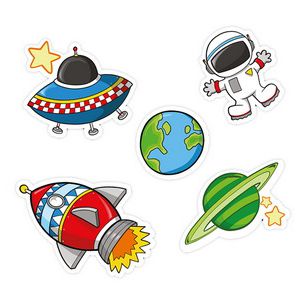 Naklejki z pianki dpCraft Nadruk Kosmos, 9szt