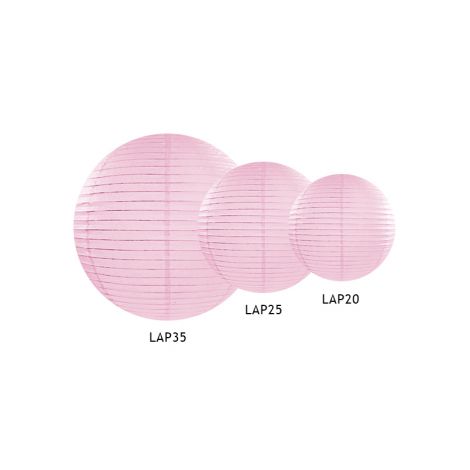 Lampion papierowy, jasny różowy, 25cm - 2