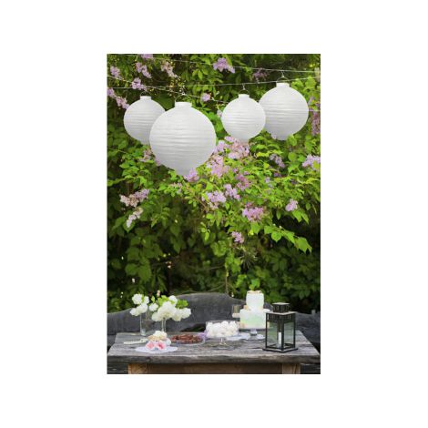 Lampion papierowy, biały, 20cm - 3