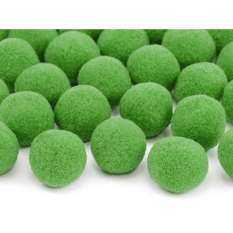 Pompony pluszowe PartyDeco 2cm Zielone jasne, 20szt