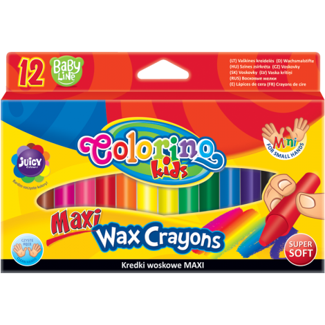 Kredki woskowe Colorino Maxi, 12 kolorów