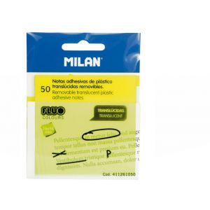Karteczki samoprzylepne Milan Fluo żółte przezroczyste 76x76mm, 50szt
