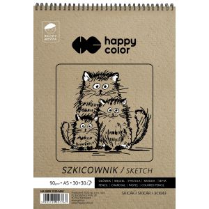 Szkicownik na spirali Happy Color Młody Artysta A5/60/80-90g